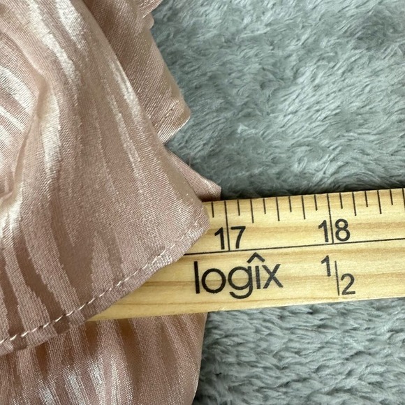 Saints Secrets Champagne Zebra Print Ruffle Wrap Mini Dress Flutter Sleeve - Picture 7 of 8